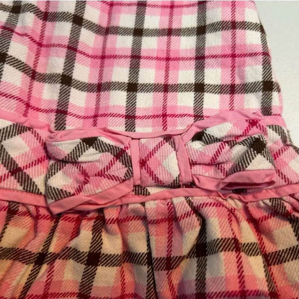 Gymboree Pink, Brown & White Plaid Drop Waist Dress – Baby Girl 3-6 Months